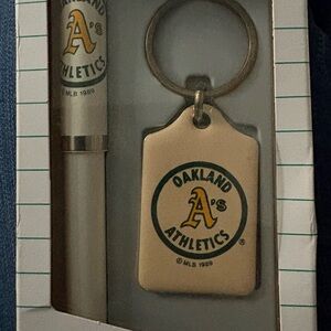 Oakland Athletics Gold Keychain and Pen Set - Oakland A's